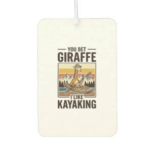Giraffe Kayaking Vintage Funny T-Shirt Design_1 Car Air Freshener