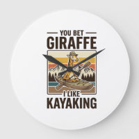 Giraffe Kayaking Vintage Funny T-Shirt Design_1