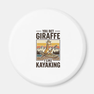 Giraffe Kayaking Vintage Funny T-Shirt Design_1 Magnet