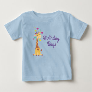 Giraffe Kids Birthday Boy Party Cute Baby T-Shirt