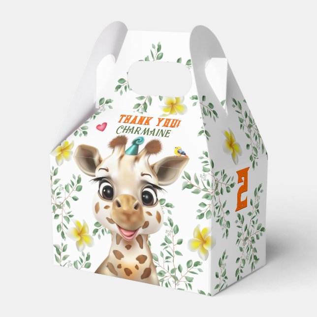 Giraffe Kids Birthday Favour Box (Front Side)