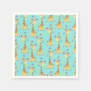 Giraffe Kids Birthday Party Cute Napkin