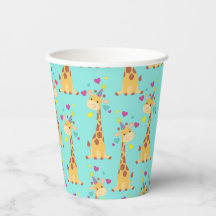 Giraffe Kids Birthday Party Cute Paper Cups