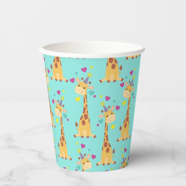 Giraffe Kids Birthday Party Cute  Paper Cups (Front)