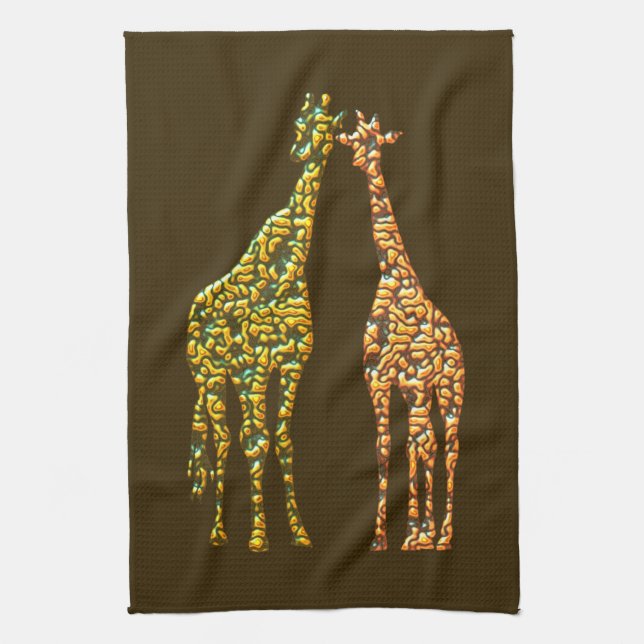 Giraffe Kitchen Towel Painting - Custom Colors (Vertical)