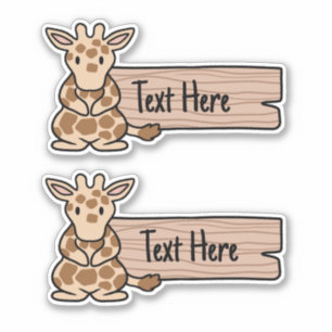 Giraffe label sticker