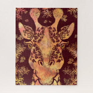 Giraffe Looking Jigsaw Puzzle - Painting