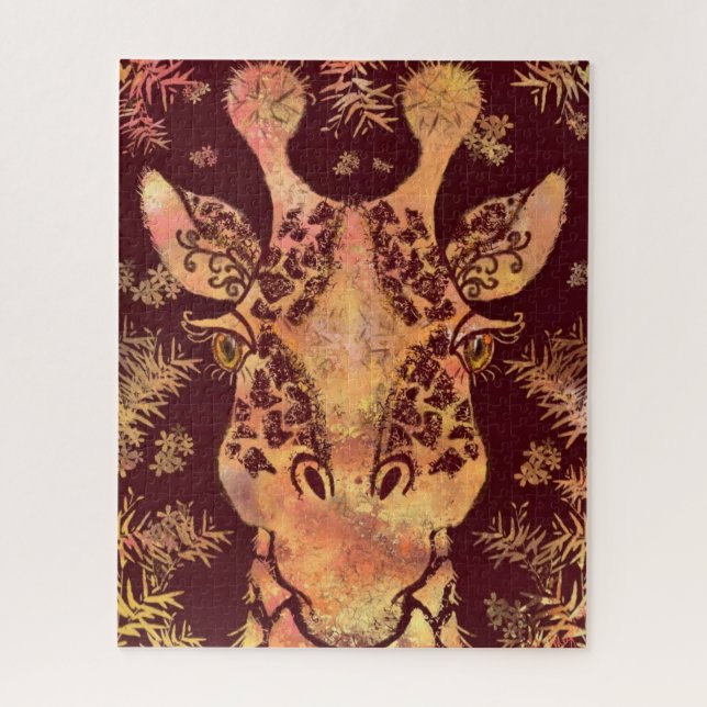 Giraffe Looking Jigsaw Puzzle - Painting (Vertical)
