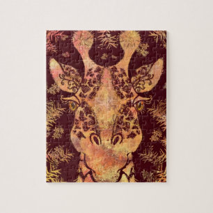 Giraffe Looking Puzzle - Painting