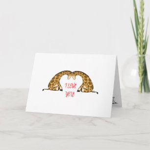 Giraffe Love Heart Valentine's Card