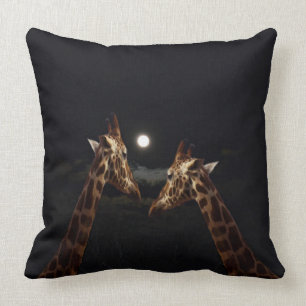 Giraffe Love In The Moonlight, Cushion