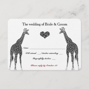 Giraffe Love RSVP Card