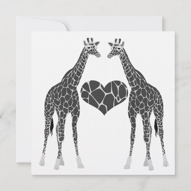 Giraffe Love Wedding Reception Invitation (Back)
