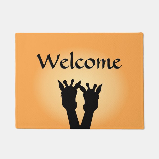 Giraffe Love Welcome Doormat (Front)
