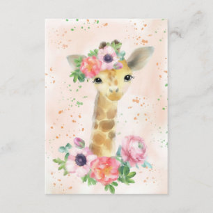 Giraffe Lover Baby Giraffe With Flower Enclosure Card