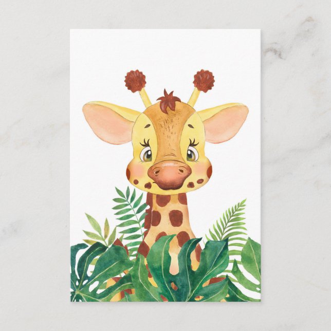 Giraffe Lover Cute Baby Giraffe Enclosure Card (Front)