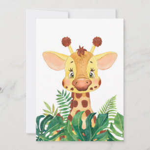 Giraffe Lover Cute Baby Giraffe Invitation