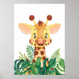 Giraffe Lover Cute Baby Giraffe Poster