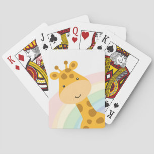 Giraffe Lover Cute Giraffe Peeking Playing Cards