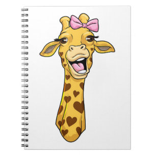 Giraffe Lover Giraffe Ribbon Hearts Notebook