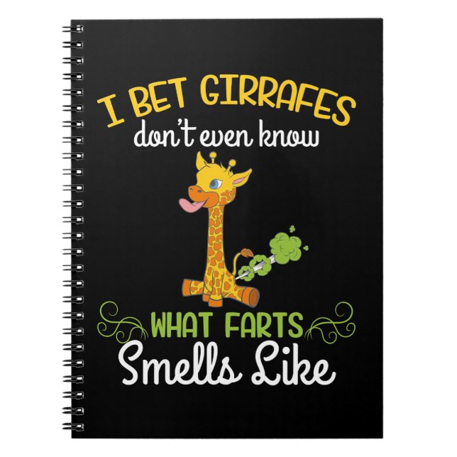 Giraffe Lover Giraffe What Farts Smells Like Notebook (Front)