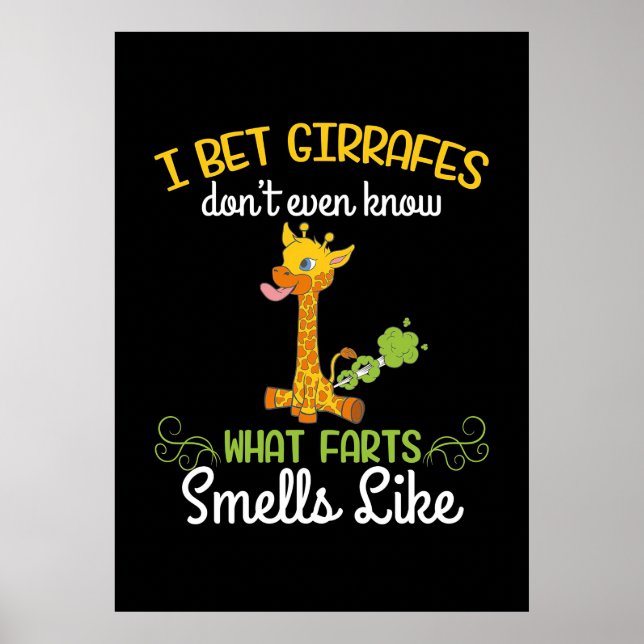 Giraffe Lover Giraffe What Farts Smells Like Poster (Front)