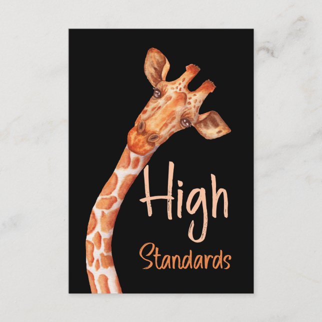 Giraffe Lover Giraffes Africa High Standards Enclosure Card (Front)