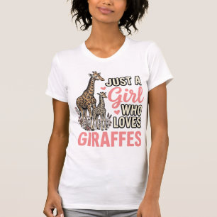 Giraffe Lover Girl Vintage Engraving Shirt Design_