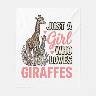 Giraffe Lover Girl Vintage Engraving Shirt Design_ Fleece Blanket