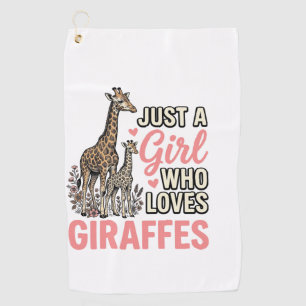 Giraffe Lover Girl Vintage Engraving Shirt Design_ Golf Towel