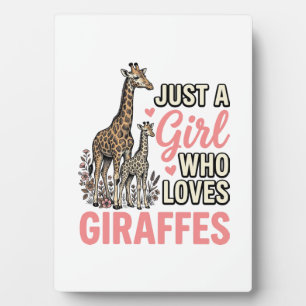 Giraffe Lover Girl Vintage Engraving Shirt Design_ Plaque