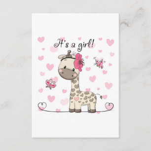 Giraffe Lover It Is A Girl Giraffe Enclosure Card