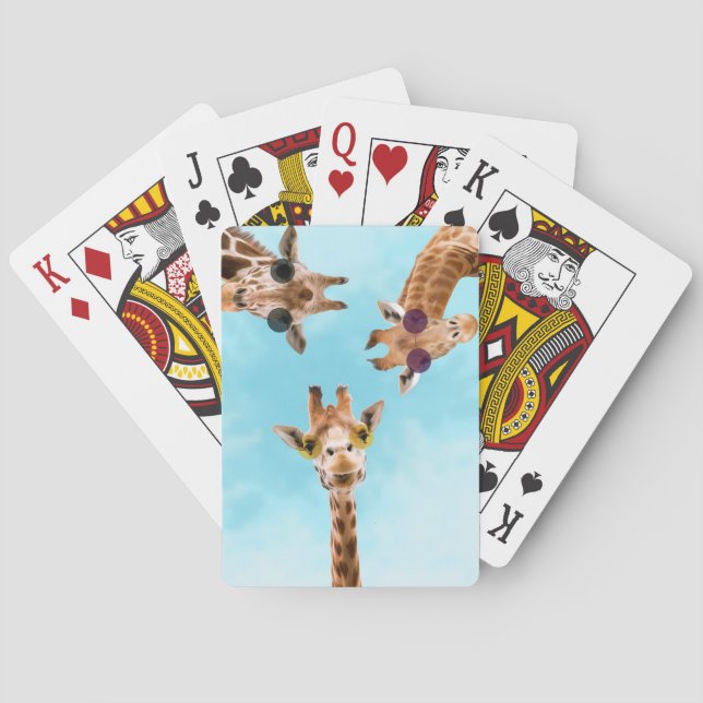 Giraffe Lover Three Giraffe Brothers Playing Cards (Back)