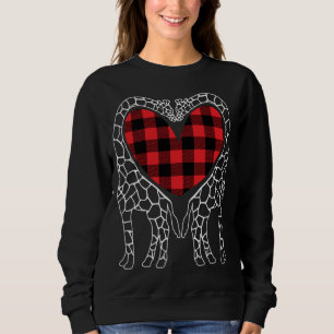 Giraffe Lovers Christmas Buffalo Plaid Pajama Anim Sweatshirt