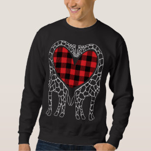Giraffe Lovers Christmas Buffalo Plaid Pajama Anim Sweatshirt