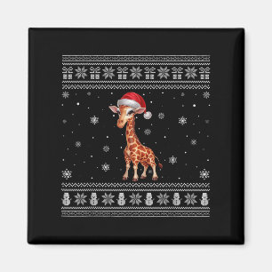 Giraffe Lovers Men Women Santa Ugly Xmas Sweater  Magnet
