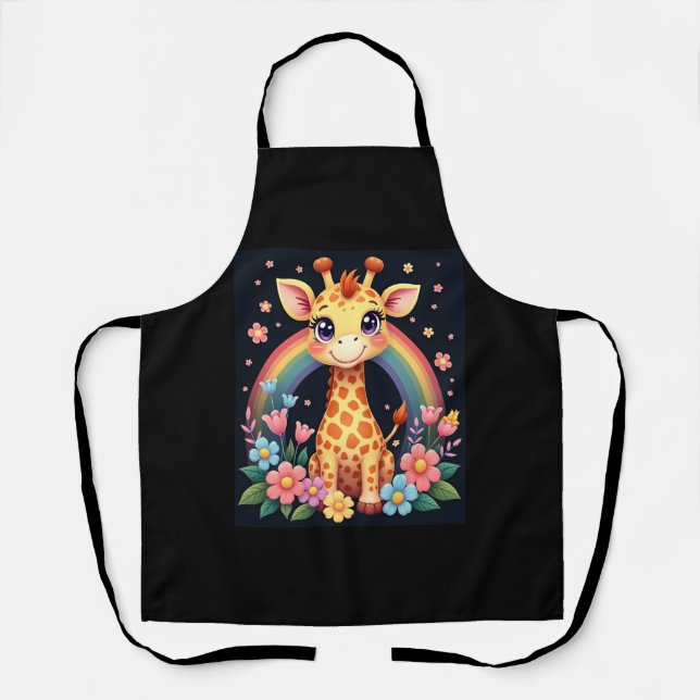 Giraffe Lovers T-Shirt Apron (Front)