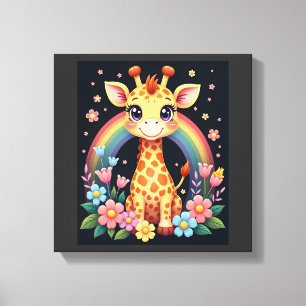 Giraffe Lovers T-Shirt Canvas Print