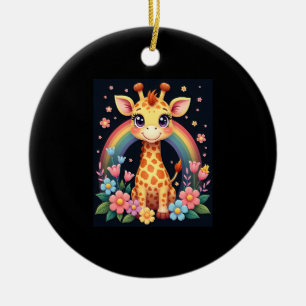 Giraffe Lovers T-Shirt Ceramic Tree Decoration