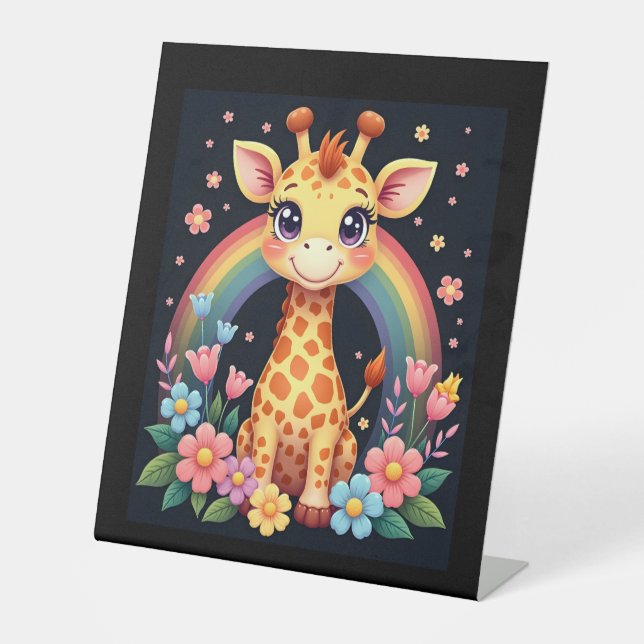 Giraffe Lovers T-Shirt Pedestal Sign (Front)