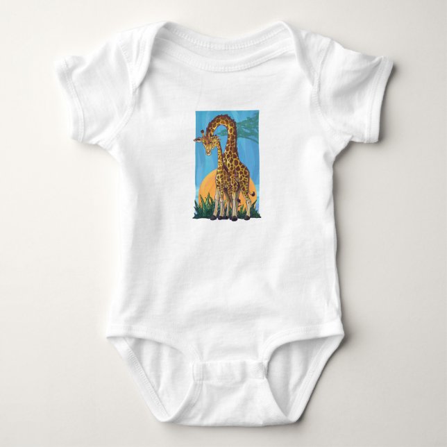 Giraffe Mama and Baby Bodysuit (Front)