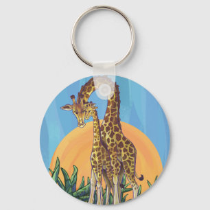 Giraffe Mama and Baby Key Ring