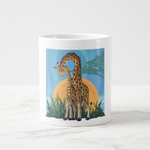 Giraffe Mama and Baby Large Coffee Mug