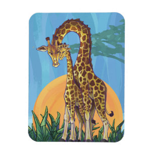 Giraffe Mama and Baby Magnet