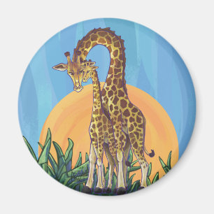 Giraffe Mama and Baby Magnet