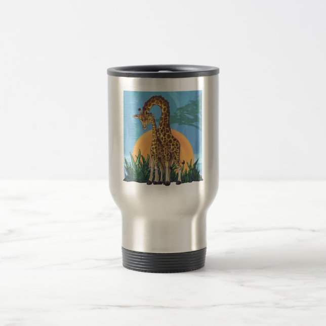 Giraffe Mama and Baby Travel Mug (Center)