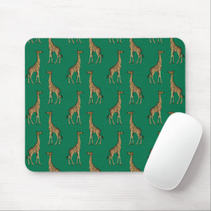 Giraffe Mammalian Emerald Green Wild Animal Africa Mouse Mat