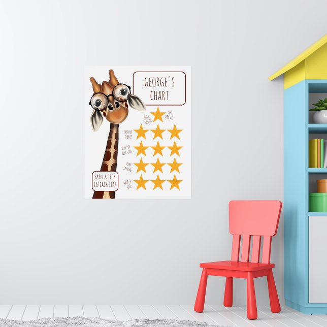 Giraffe Medium Chart, Poster Paper (Matte) (Nursery 1)