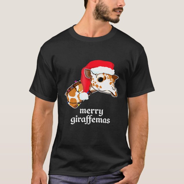 Giraffe Merry Christmas T-Shirt (Front)