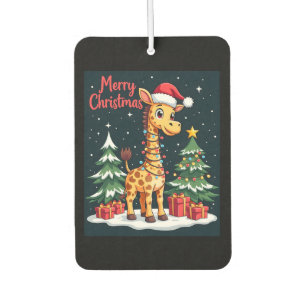 Giraffe Merry Christmas Tree Lighting Santa Giraff Car Air Freshener